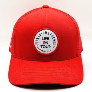 Travis Mathew Golfing Hat Mesh Snapback Trucker Red Life On Tour Snapback HB